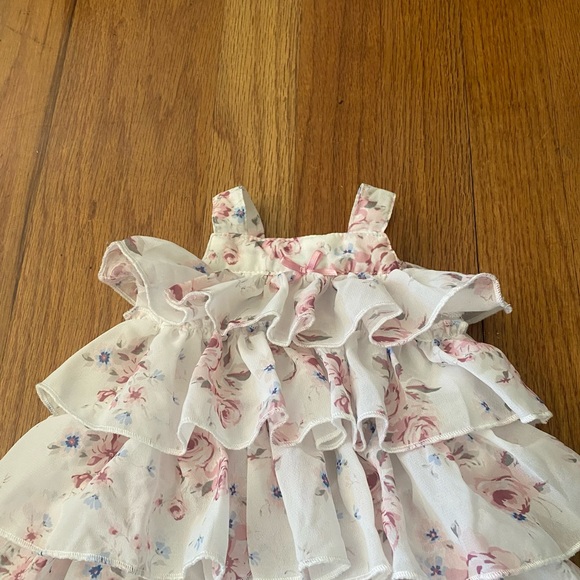 Edgehill Collection Victoria Roses Ruffle Baby Girl One Piece - Picture 2 of 6